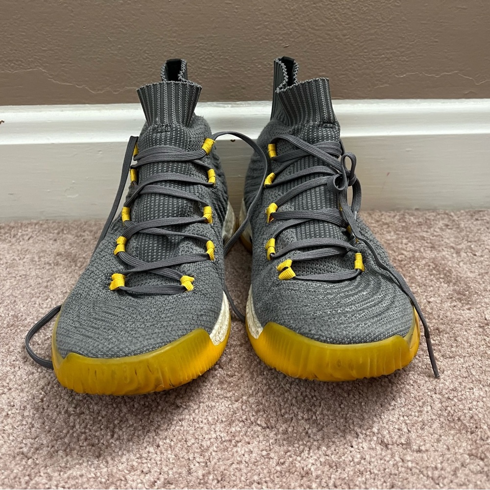 Adidas Crazy Explosive primeknit grey and yellow 9.5